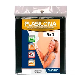 Lona Plástica Plasilona Preta 5 m x 4 m Plasitap