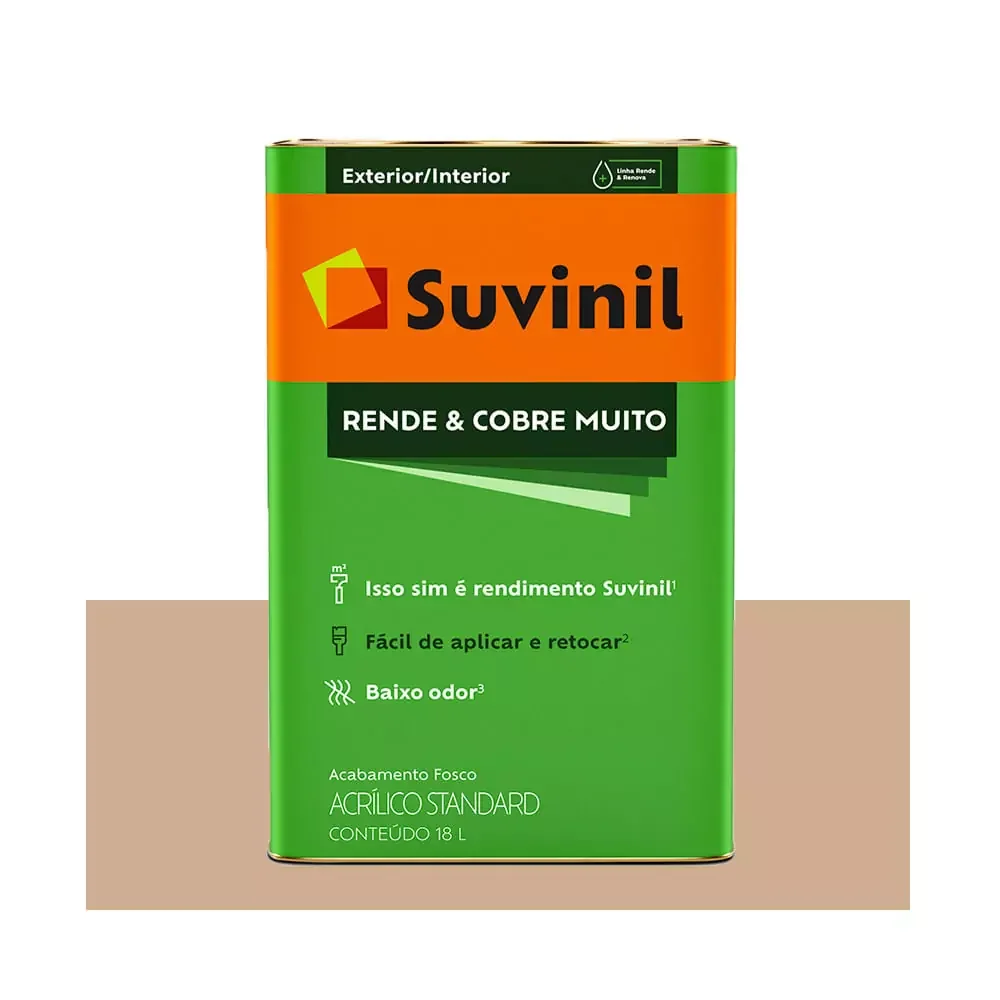 Tinta Suvinil Látex Fosca Standard Rende e Cobre Muito Camurça 18 L Suvinil