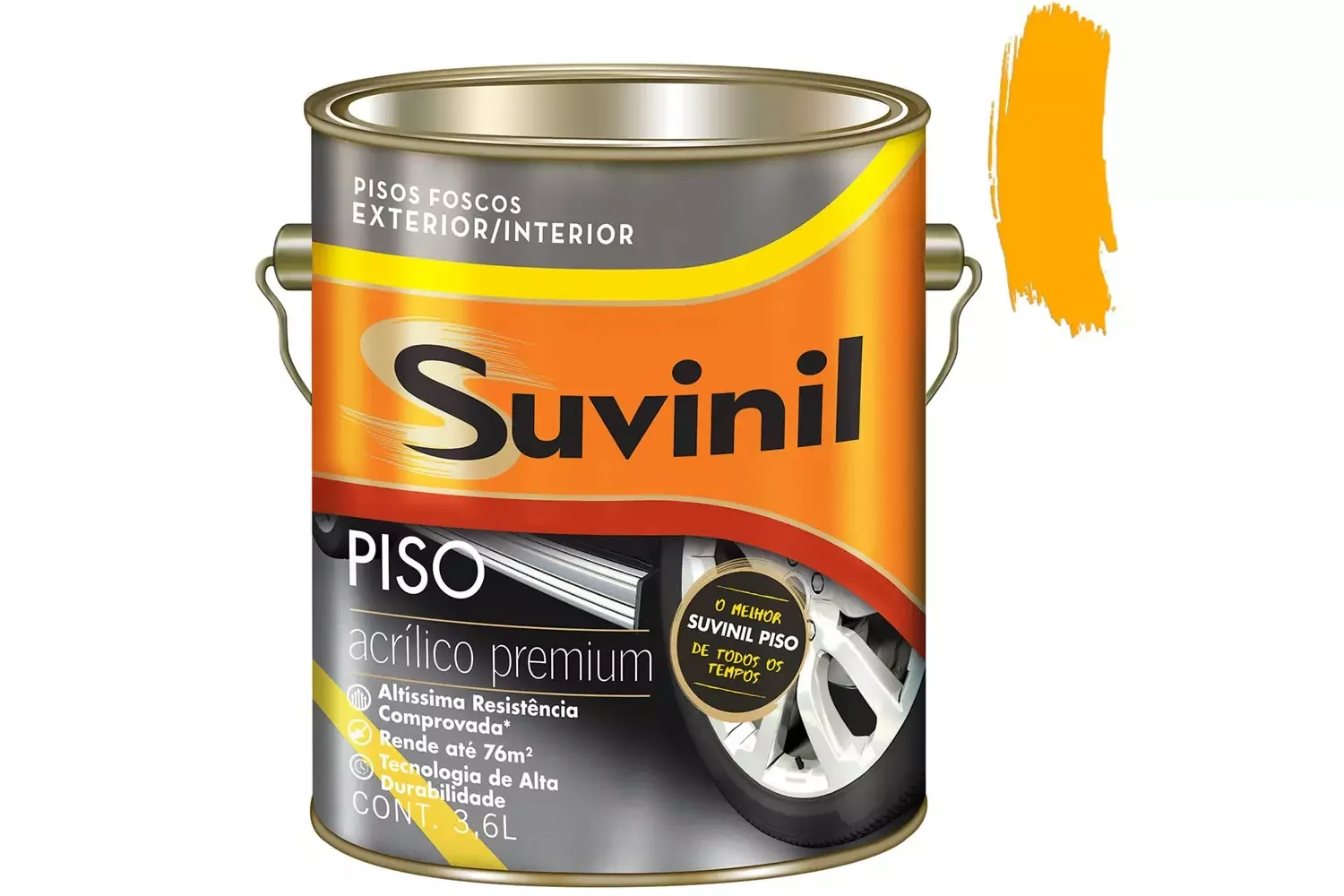 Tinta Acrílica para Piso Amarelo Demarcação 3,6 L Suvinil