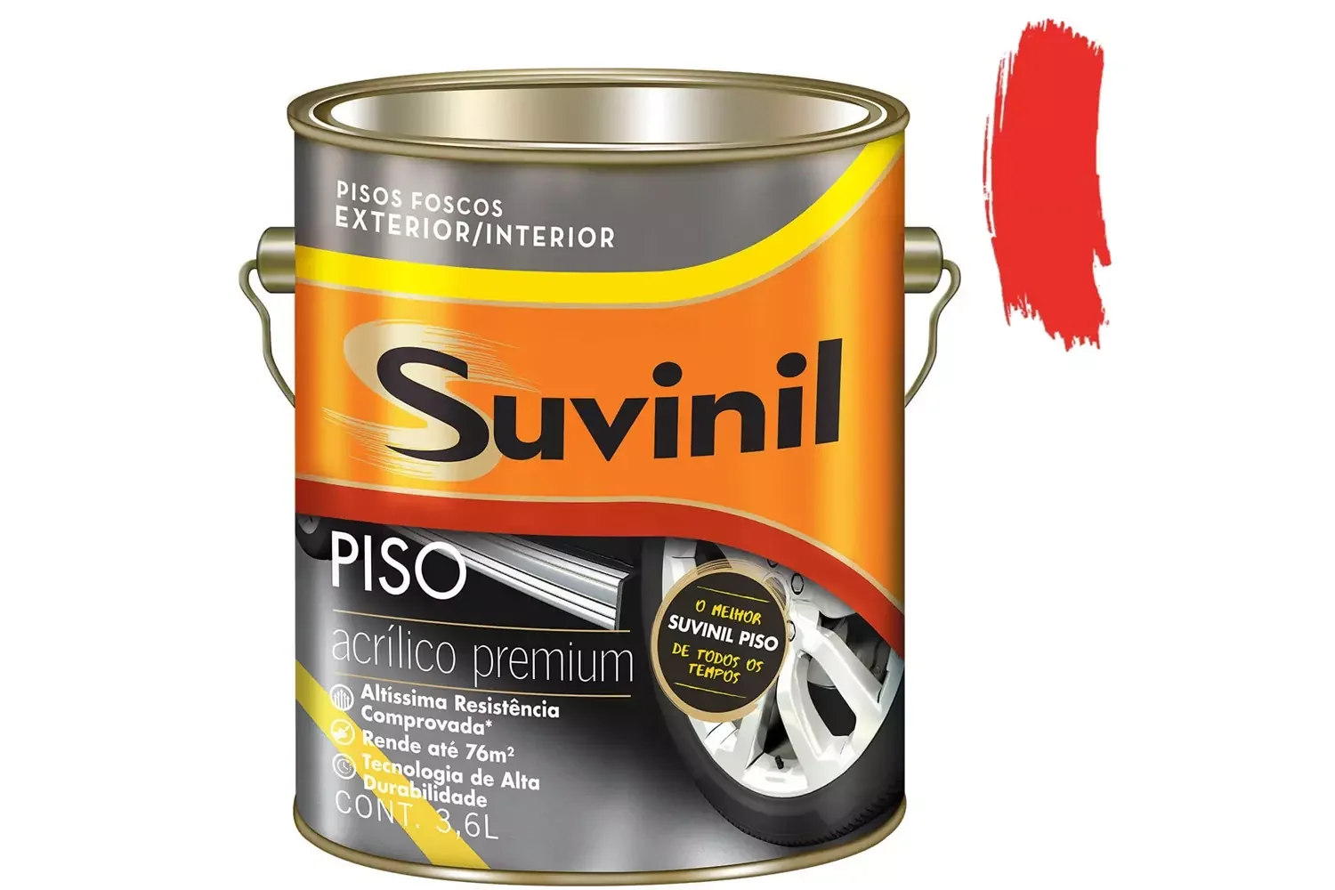 Tinta Acrílica para Piso Vermelho 3,6 L Suvinil