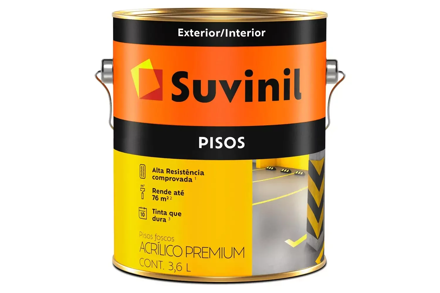 Tinta Acrílica para Piso Preta 3,6 L Suvinil