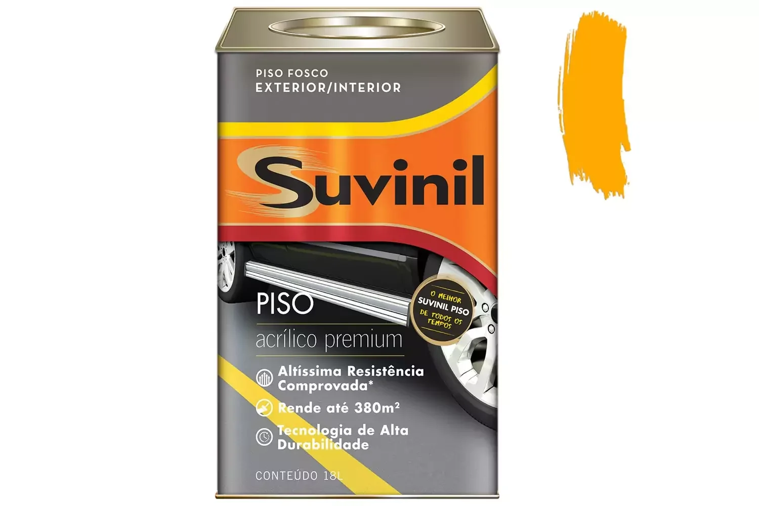 Tinta Acrílica Premium Fosca para Piso Amarela 18 L Suvinil