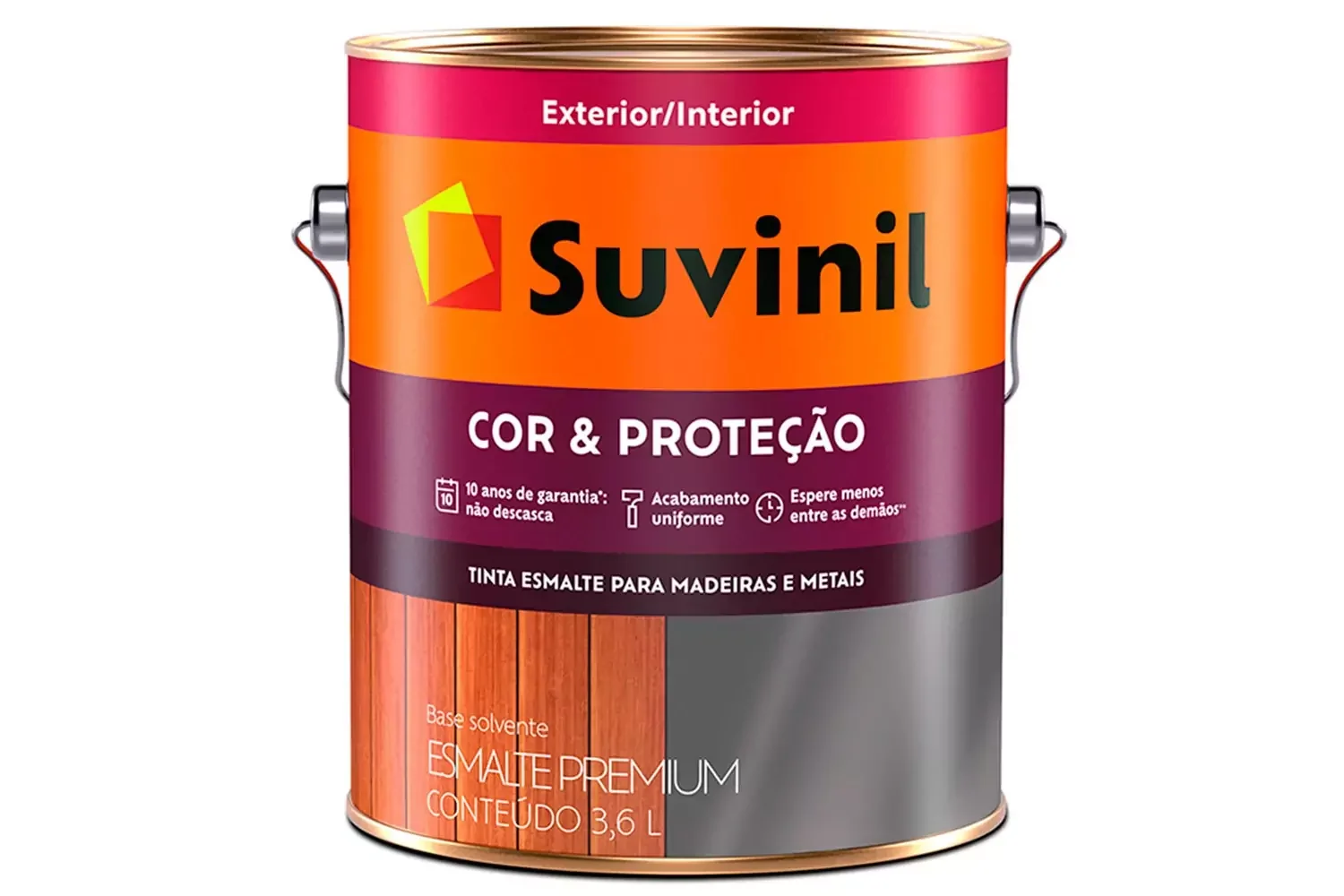 Tinta Esmalte Premium Acetinada Cor & Proteção Preto Fosco 3,6 L Suvinil