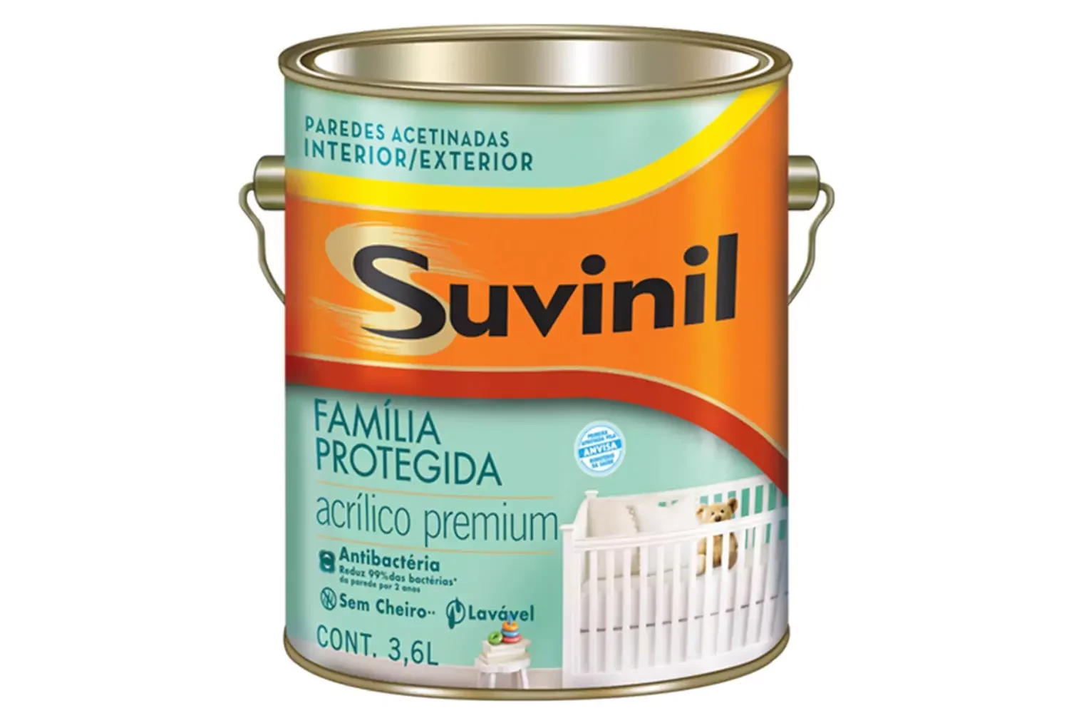 Tinta Acrílica Antibactéria Branca 3,6 L Suvinil