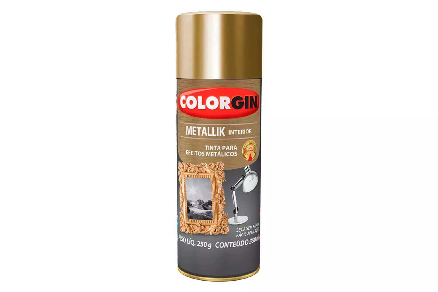 Spray Metallik Ouro Colorgin