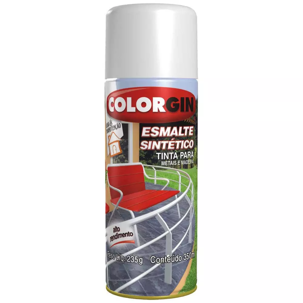 Tinta Spray Esmalte Alto Brilho Vermelho 350 ml Colorgin