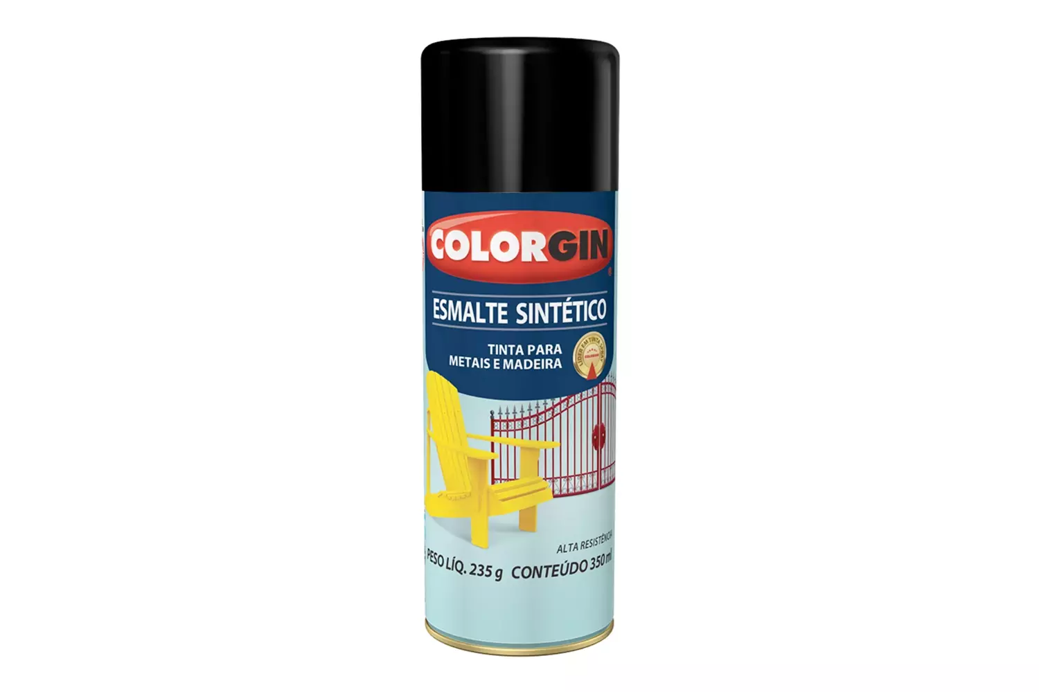 Spray de Esmalte Sintético Preto Colorgin