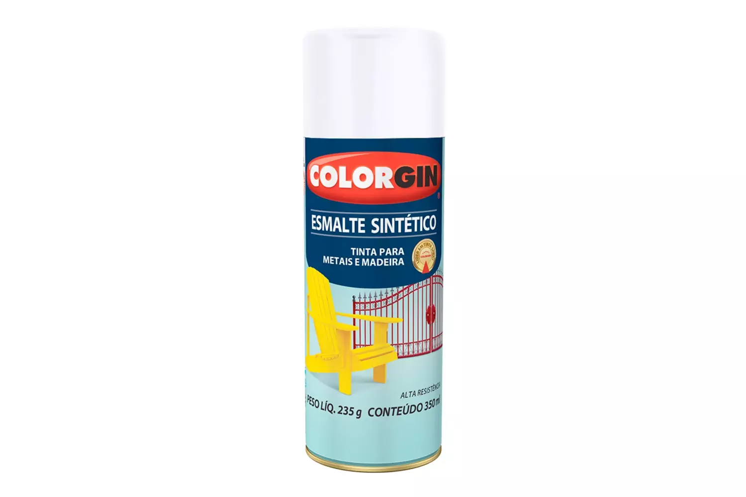 Spray de Esmalte Sintético Branco Fosco Colorgin