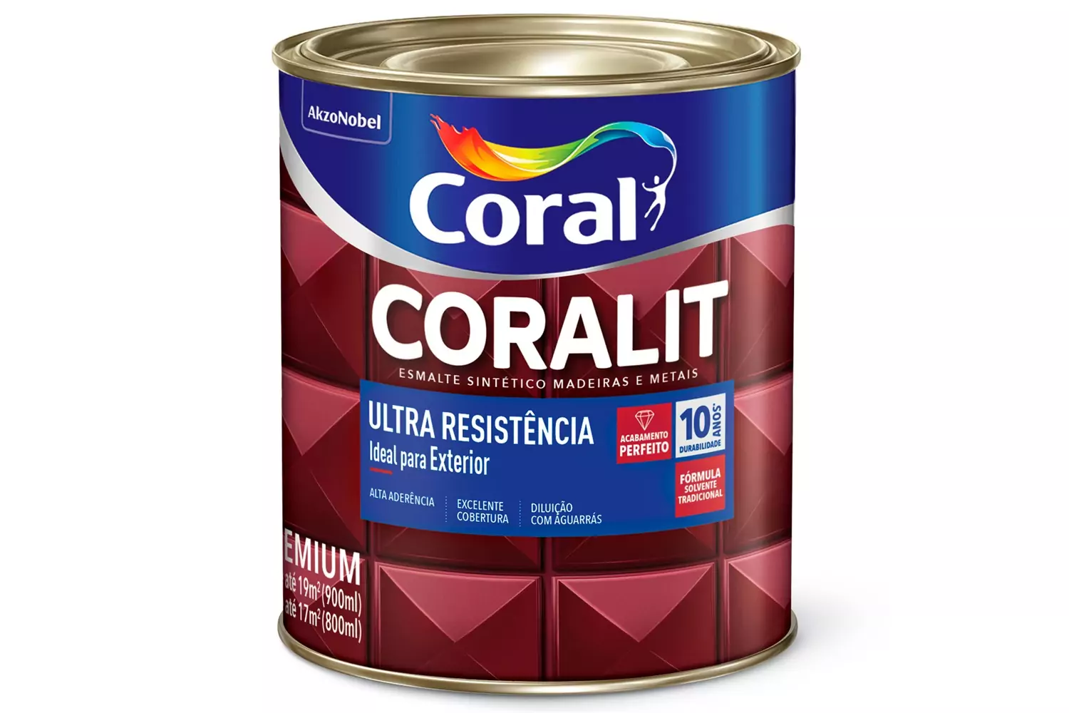 Tinta Esmalte Sintético Coralit Premium Brilhante Tradicional Branco 900 ml Coral