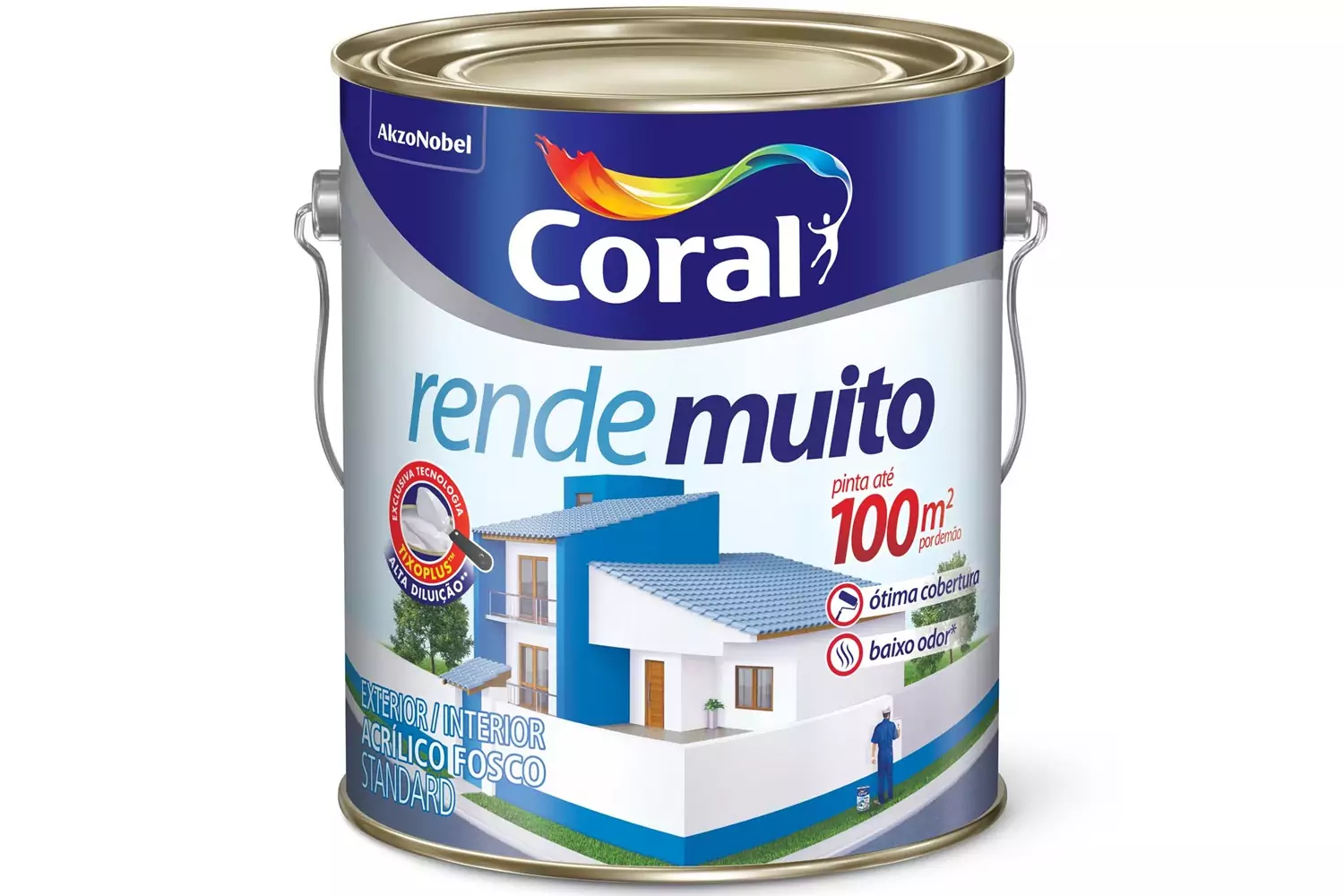 Tinta Acrílica Fosca Standard Rende Muito Verde Kiwi 3,6 L Coral