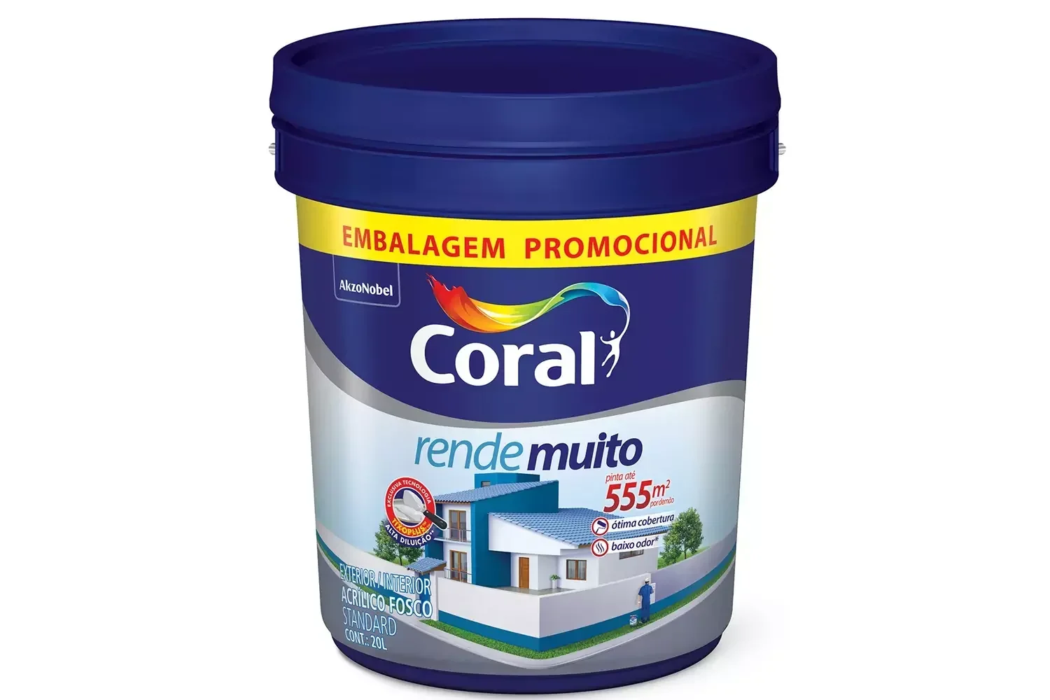 Tinta Acrílica Fosca Standard Rende Muito Branca 20 L Coral