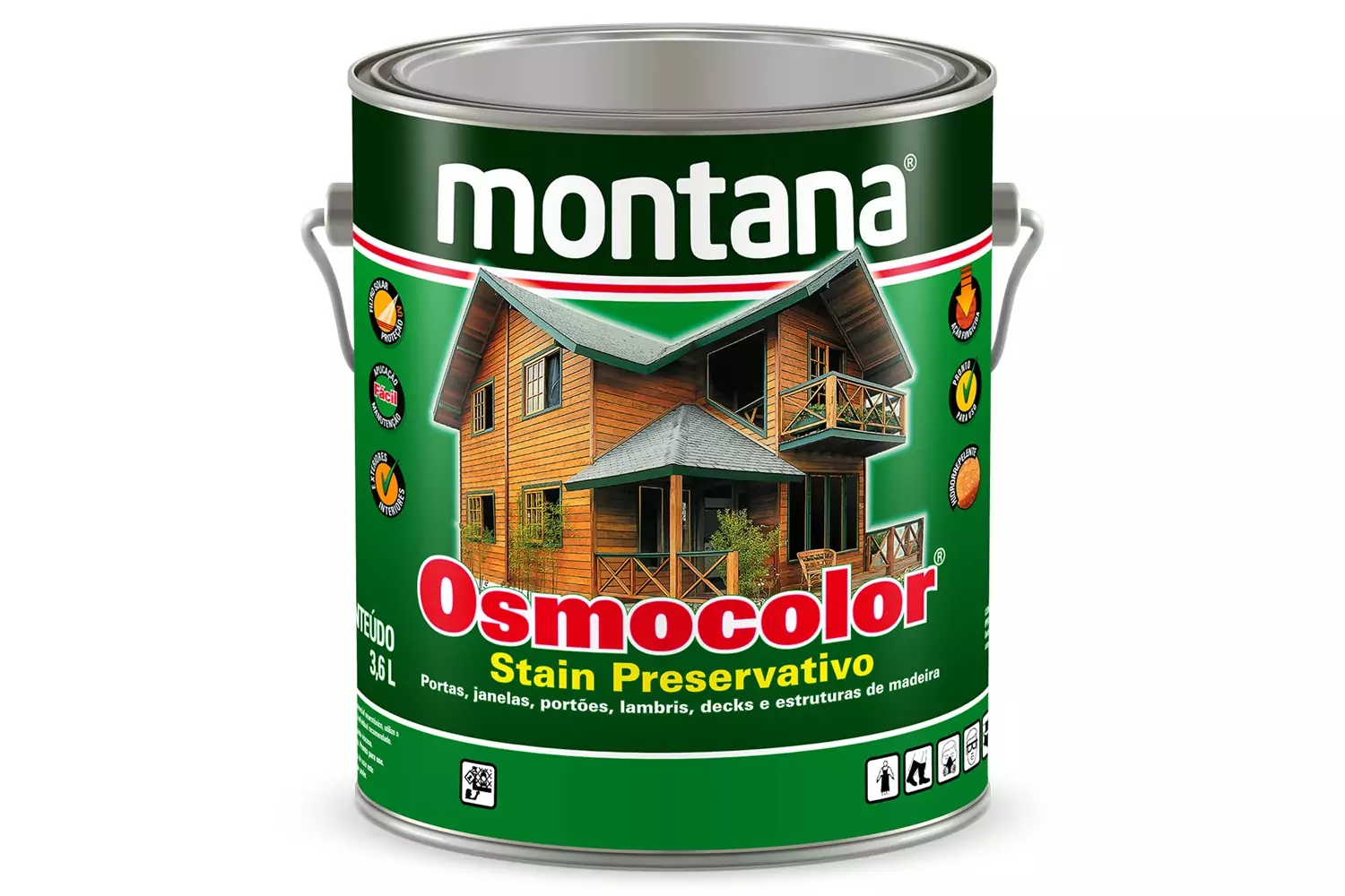 Verniz Acetinado Osmocolor Stain Preservativo Imbuia 3,6 L Montana Química