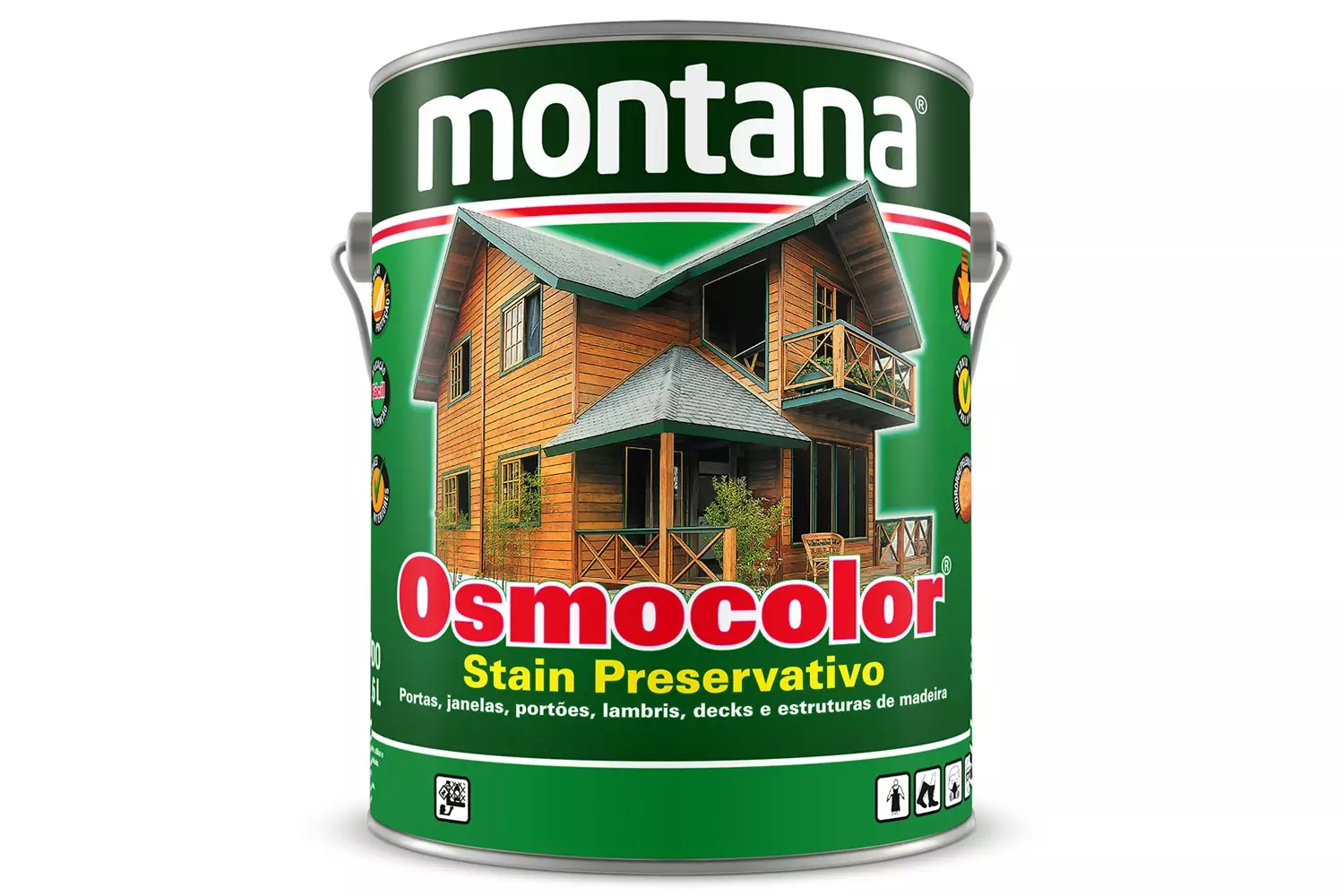 Verniz Acetinado Osmocolor Stain Preservativo Mogno 3,6 L Montana Química