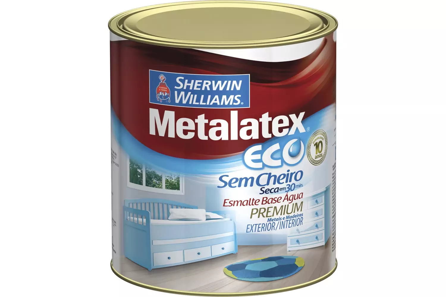 Tinta Eco Esmalte Acetinado Preta 900 ml Sherwin-Williams