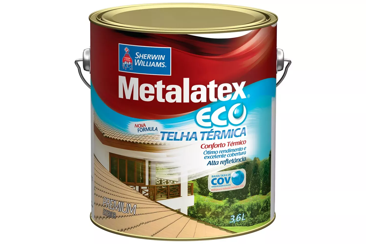 Tinta Brilhante Premium Metalex Eco Telha Térmica Branca 3,6 L Sherwin-Williams