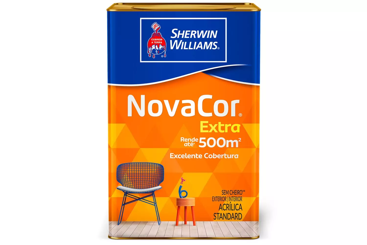 Tinta Acrílica Fosca Standard NovaCor Extra Tangerina 18 L Sherwin-Williams