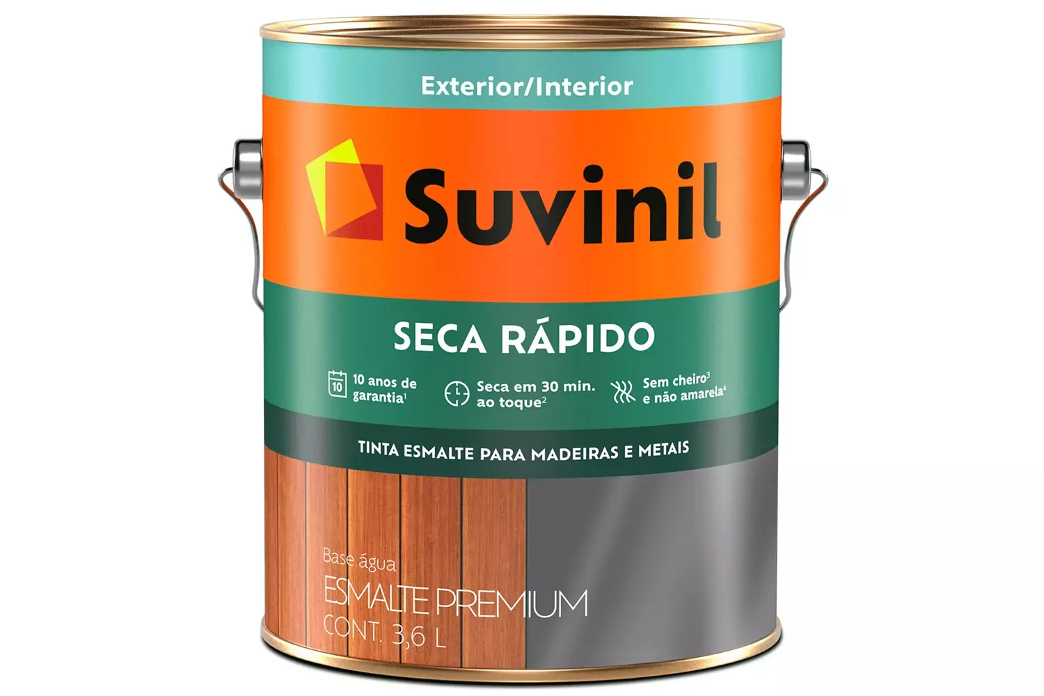 Tinta Esmalte Premium Brilhante Seca Rápido Branca 3,6 Litros Suvinil