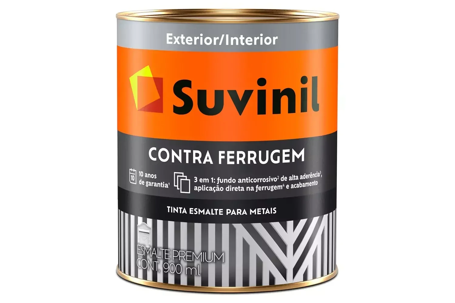 Esmalte Brilhante contra Ferrugem Cinza Médio 900 ml Suvinil