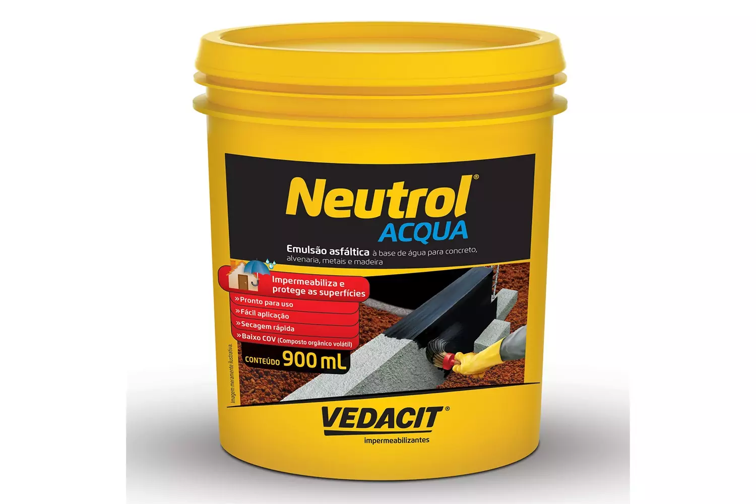 Impermeabilizante Asfáltico Neutrol Acqua Lata 900 ml Vedacit