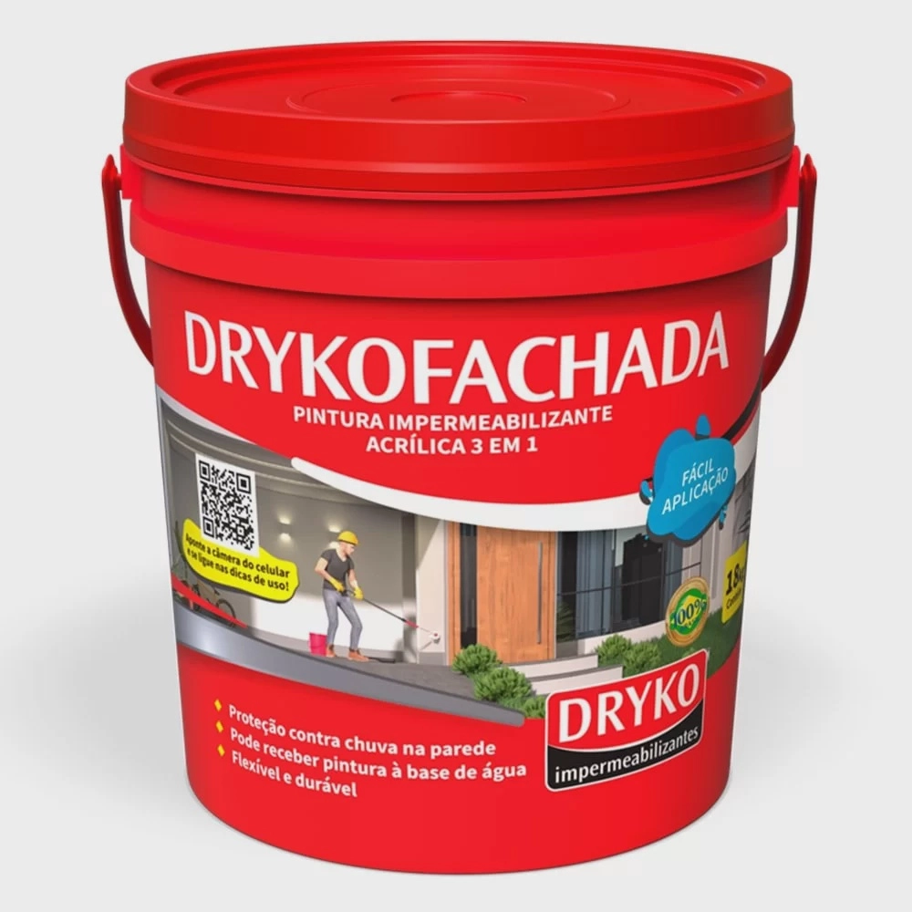 Fachada Impermeabilizante - Drykofachada - 18Kg Balde - Branco - Dryko