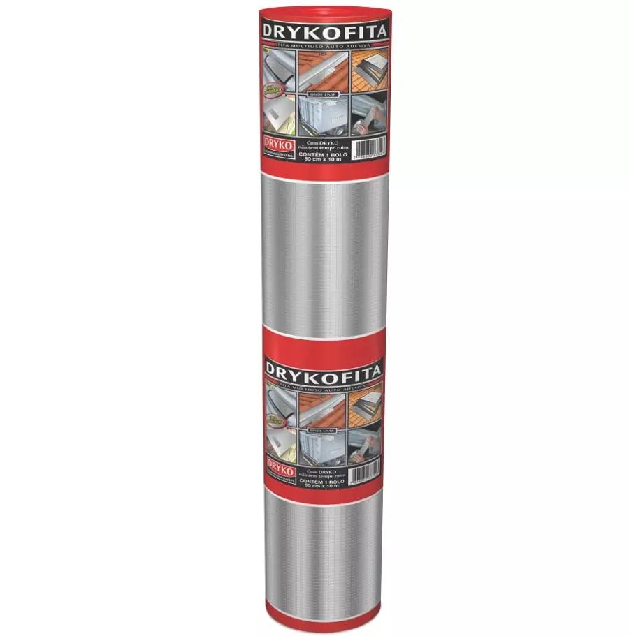 Fita Multiuso Auto Adesiva - Drykofita Alumínio 90cm X 10m X 1mm - Dryko