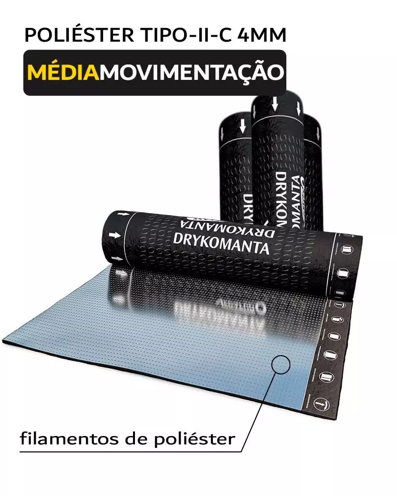 Manta Asfáltica Impermeabilizante Tipo II C 4 mm Alumínio Dryko