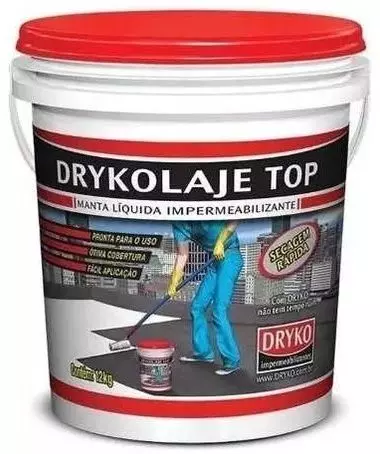 Manta Líquida Impermeabilizante Acrílica Branca - Drykolaje- 12Kg Balde - Branco - Dryko
