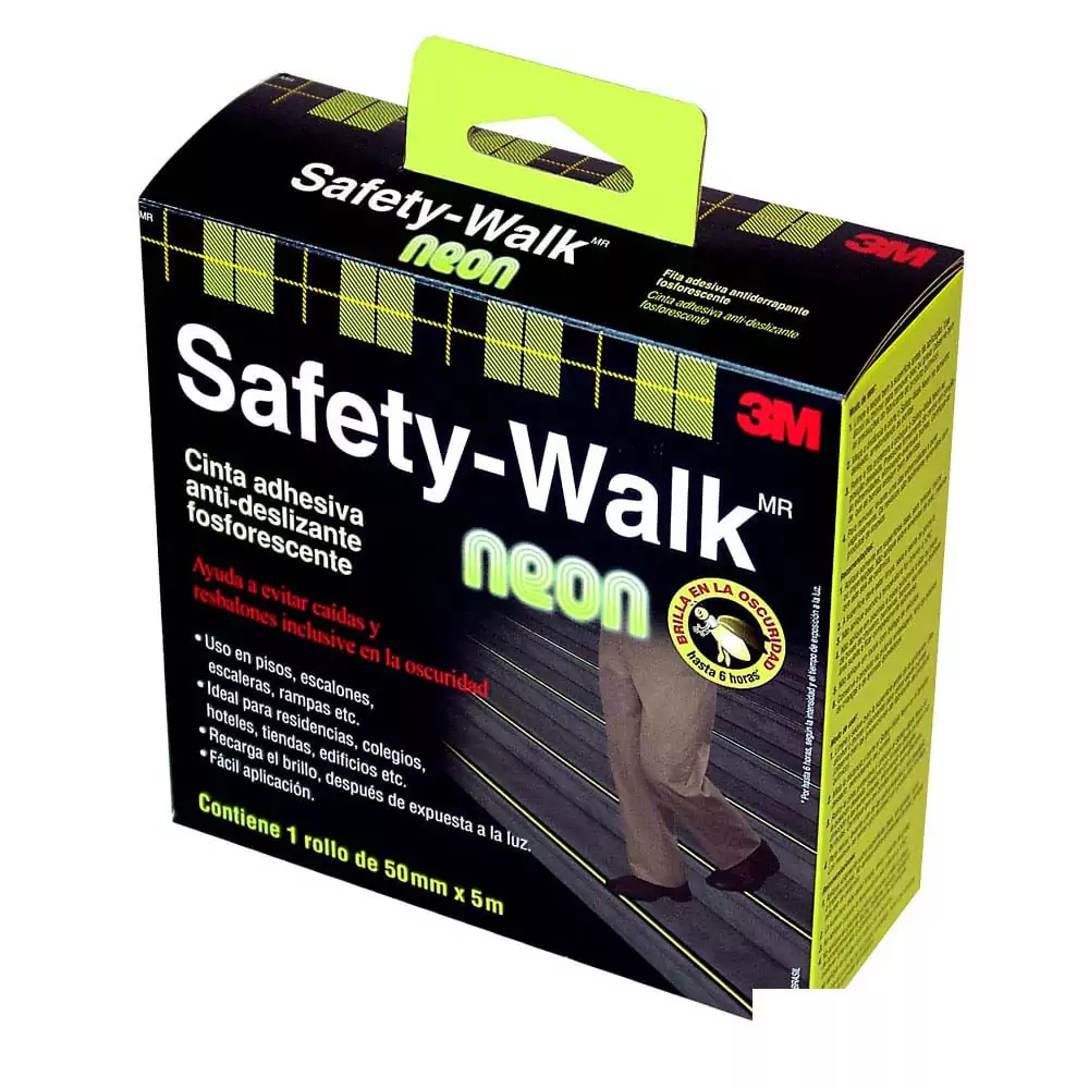 Fita Antiderrapante Safety-Walk 50 mm x 5 m Neon e Preto 3M
