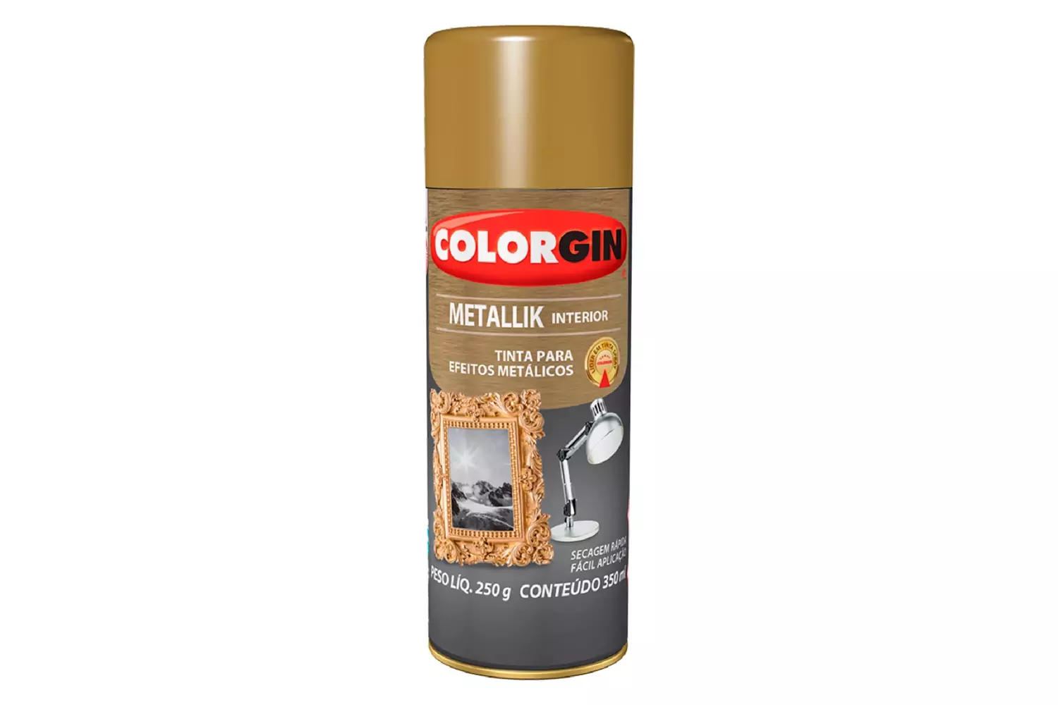 Spray Metallik Dourado Colorgin