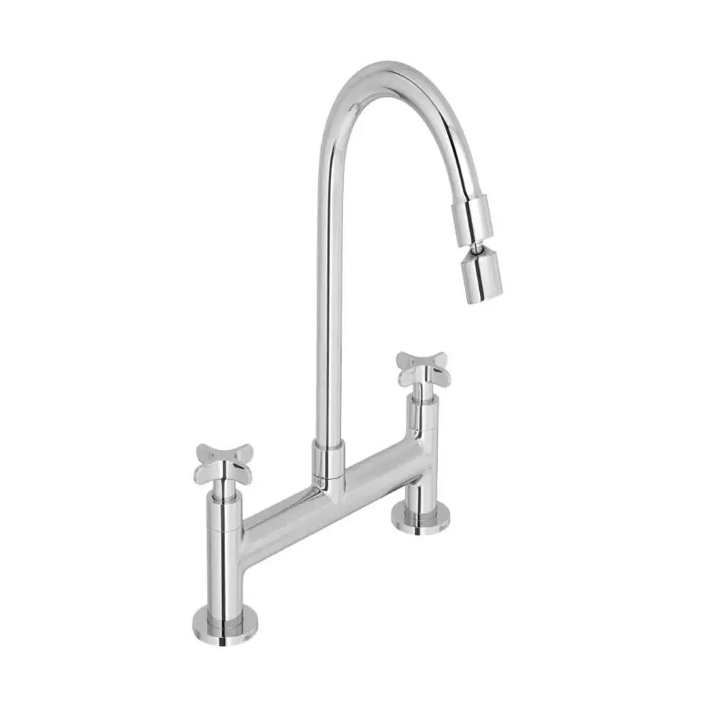 Misturador de Mesa para Cozinha Bica Móvel Flex Cromado Deca