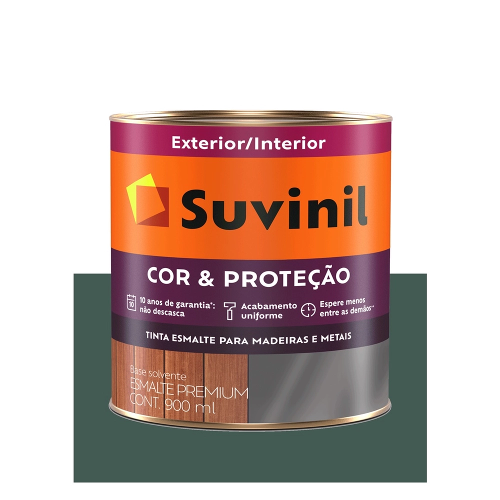 Esmalte Cor e Proteção Acetinado Verde Colonial 900 ml Suvinil