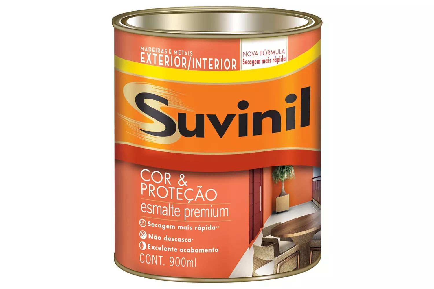 Tinta Esmalte Premium Acetinada Cor e Proteção Platina 900ml Suvinil