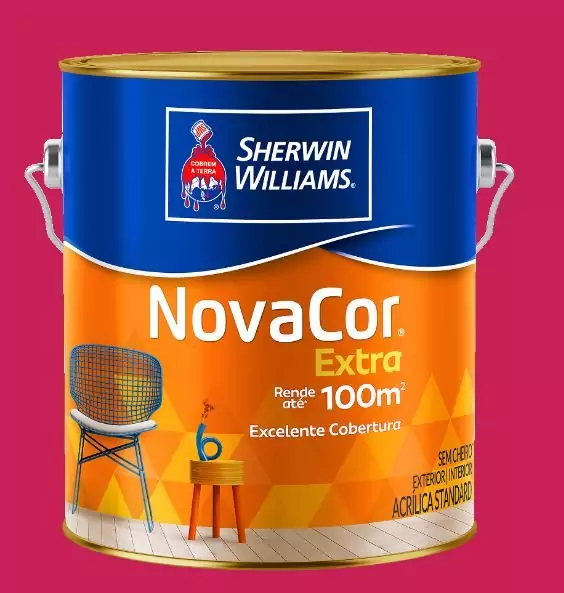 Tinta Acrílica Fosca NovaCor Mais Rendimento Vermelho Cereja 3,6 L Sherwin-Williams