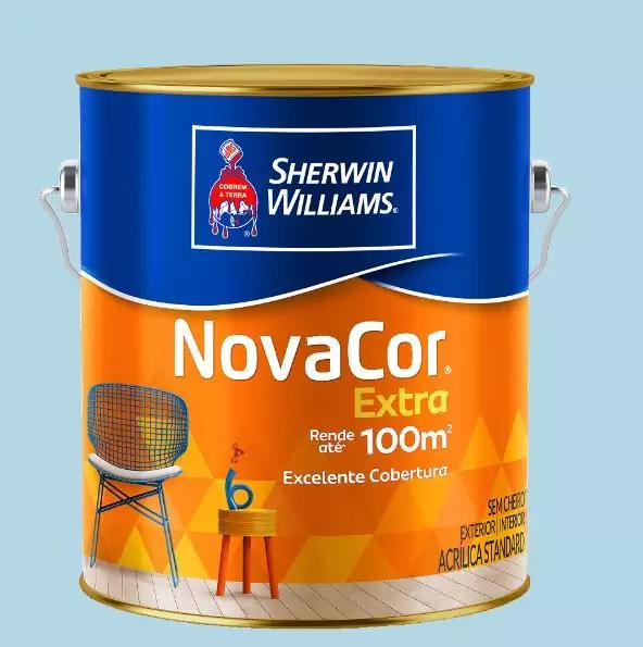 Tinta Acrílica Fosca NovaCor Mais Rendimento Azul Sereno 3,6 L Sherwin-Williams