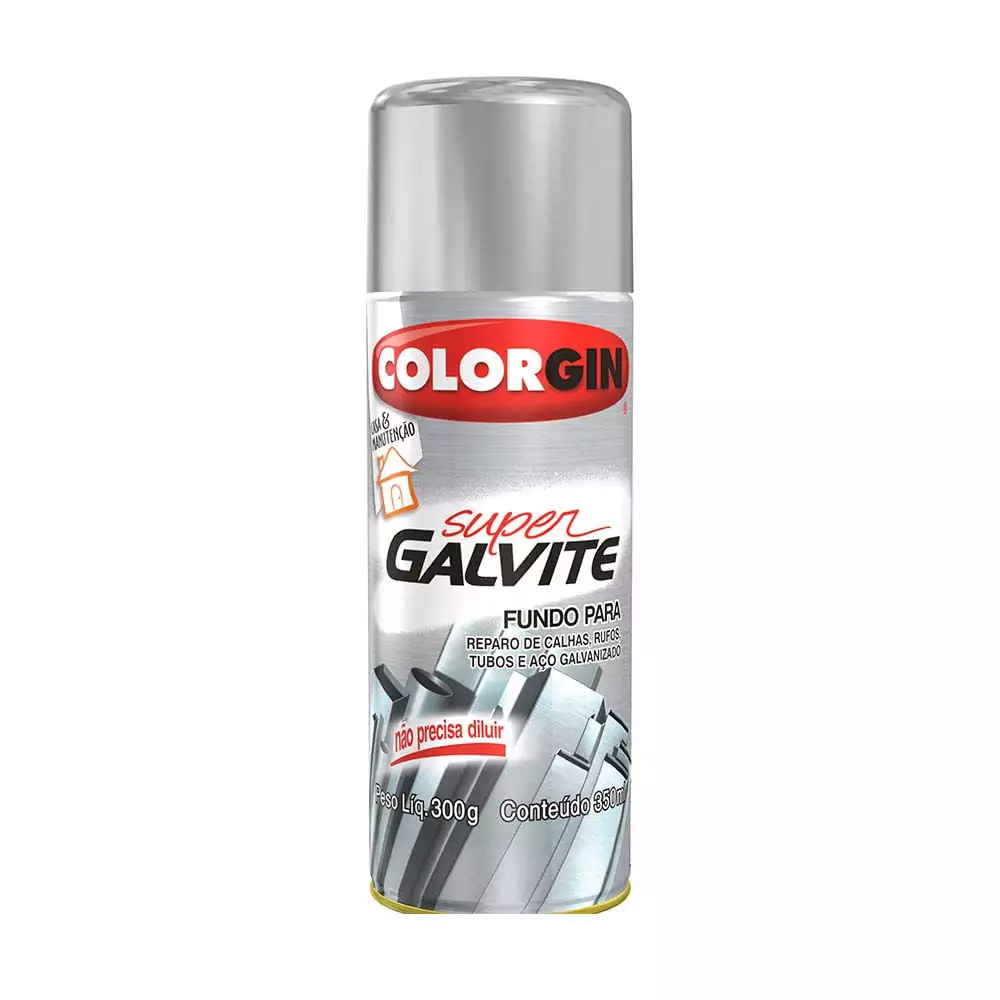 Tinta Spray Primer Colorgin cinza Super galvite 350ml   Sherwin-Williams