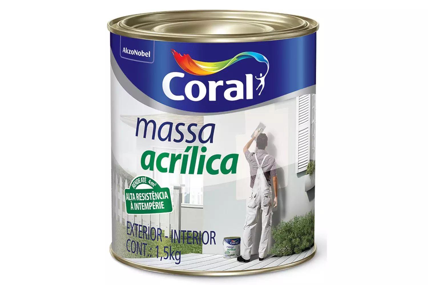 Massa Acrílica Branca 1,5 kg Coral