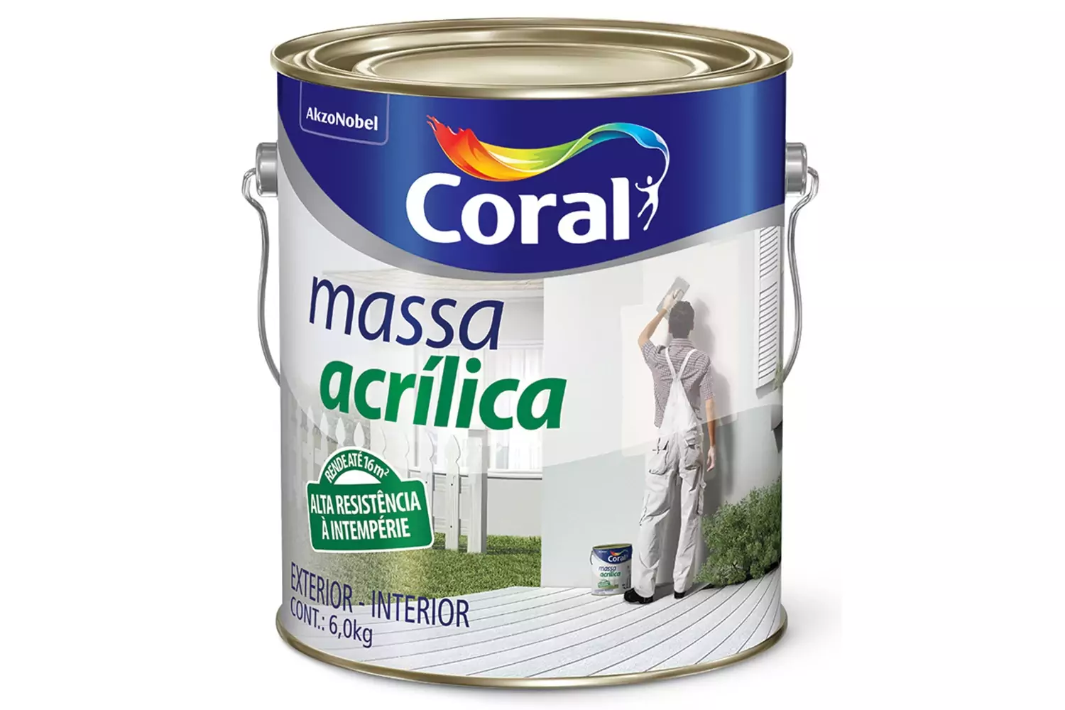 Massa Acrílica Branca 6 kg Coral