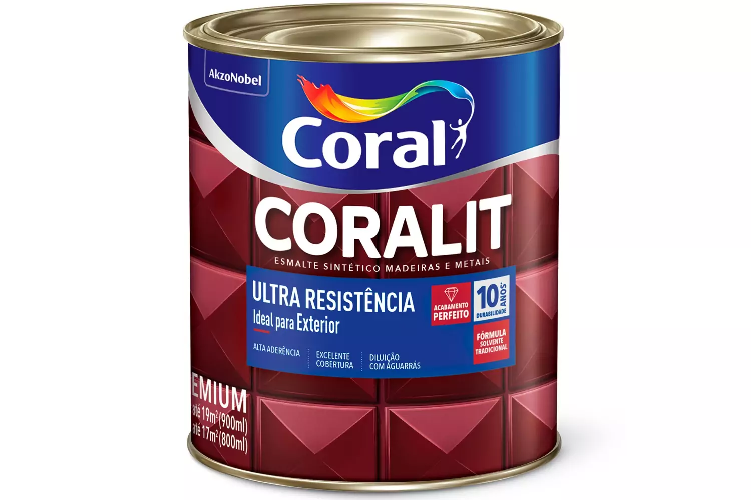 Tinta Esmalte Sintético Coralit Premium Brilhante Tradicional Marrom 900 ml Coral