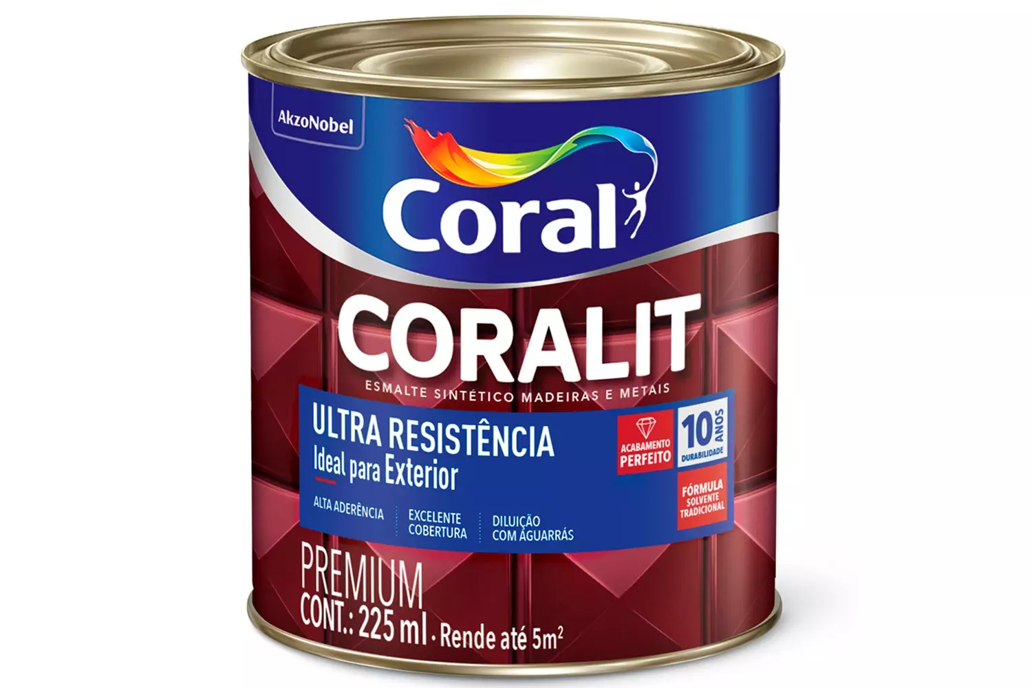 Tinta Esmalte Sintético Coralit Premium Brilhante Tradicional Preto 225 ml Coral