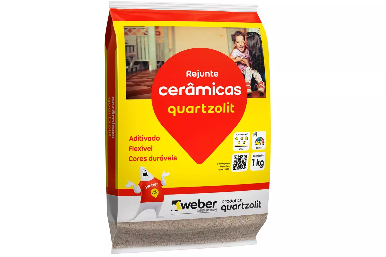 Rejunte Aditivado Flexível Marrom Tabaco 1 kg Quartzolit Weber