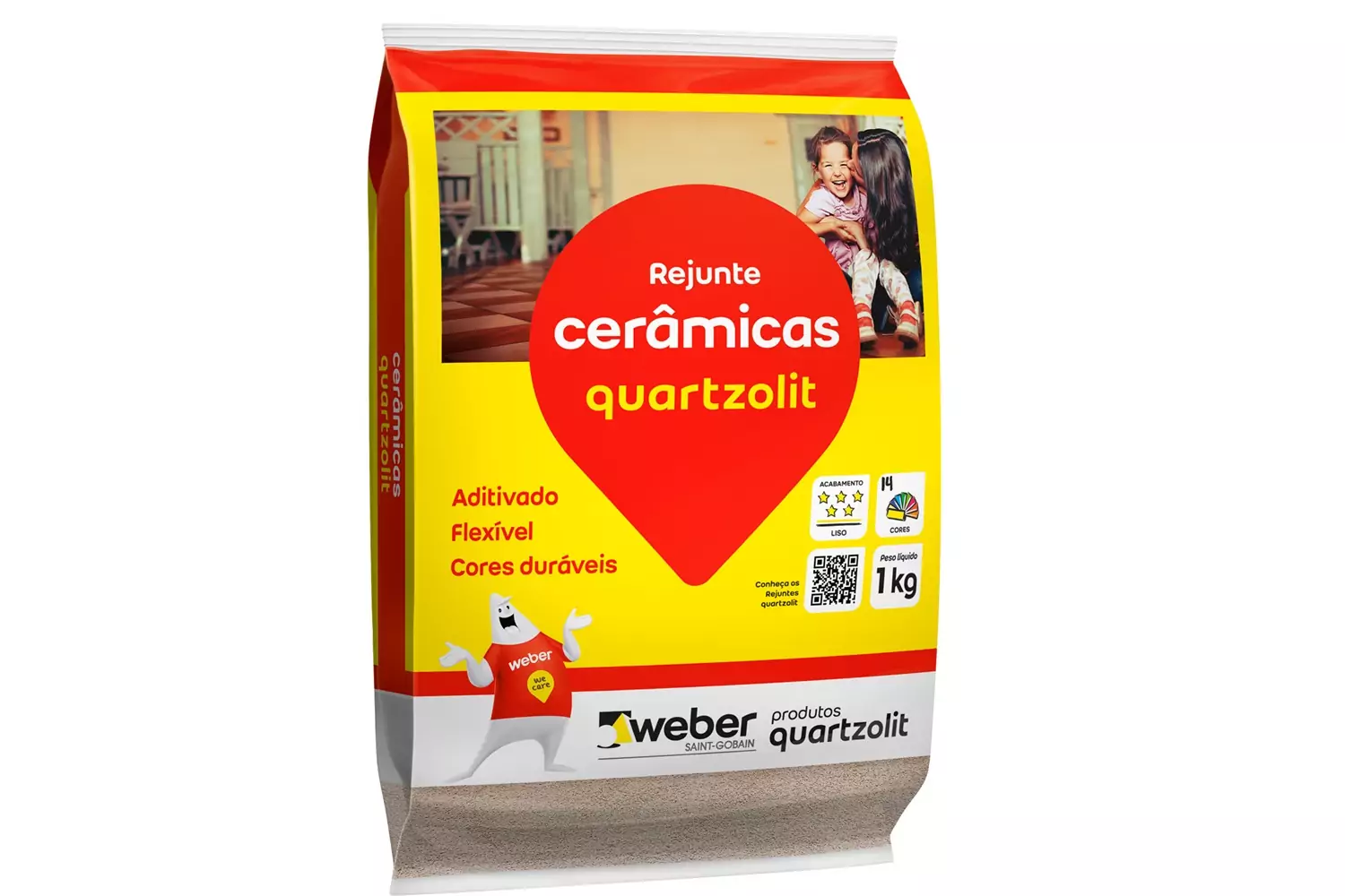 Rejunte Aditivado Flexível Marrom Café 1 kg Quartzolit Weber
