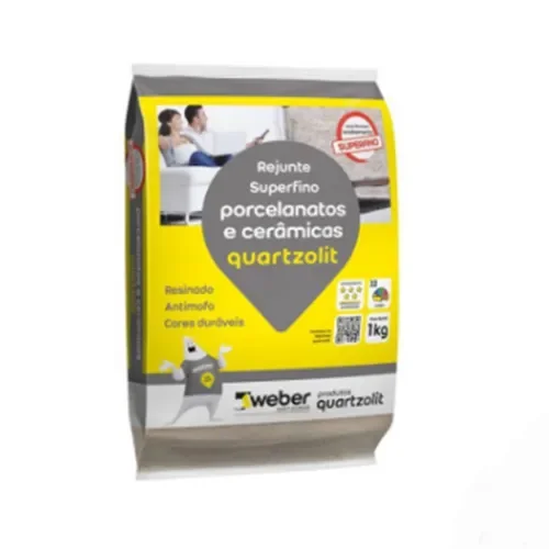 Rejunte Porcelanatos e Cerâmicas Cinza Platina 1 kg Quartzolit 