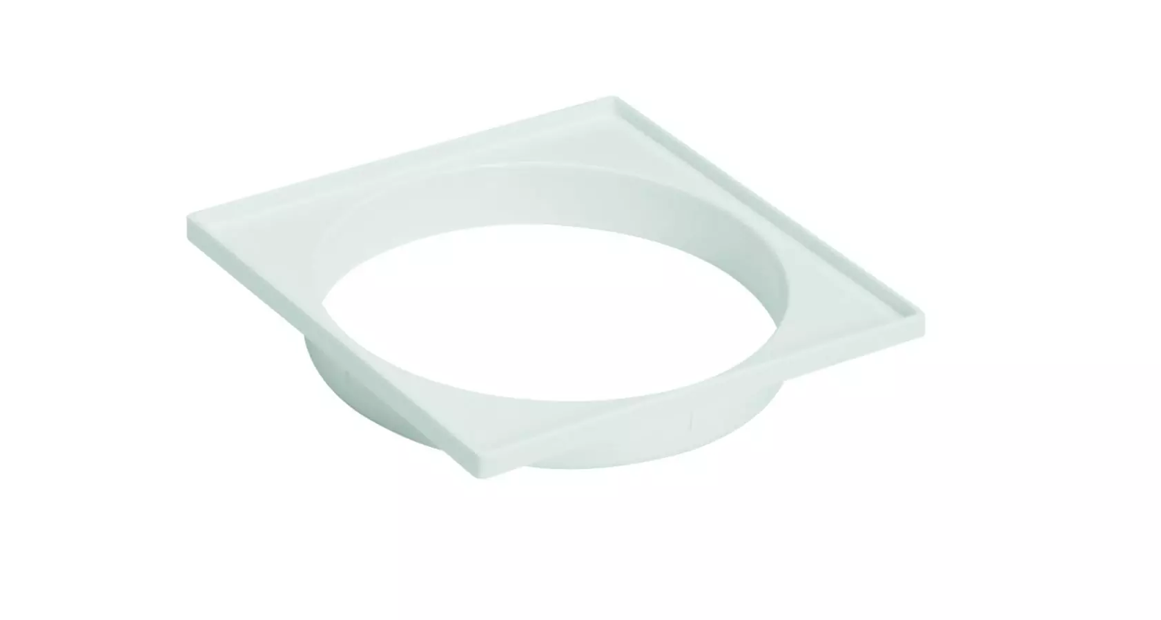 Porta Grelha Quadrado para Grelha Redonda em PVC Branco DN100 Amanco