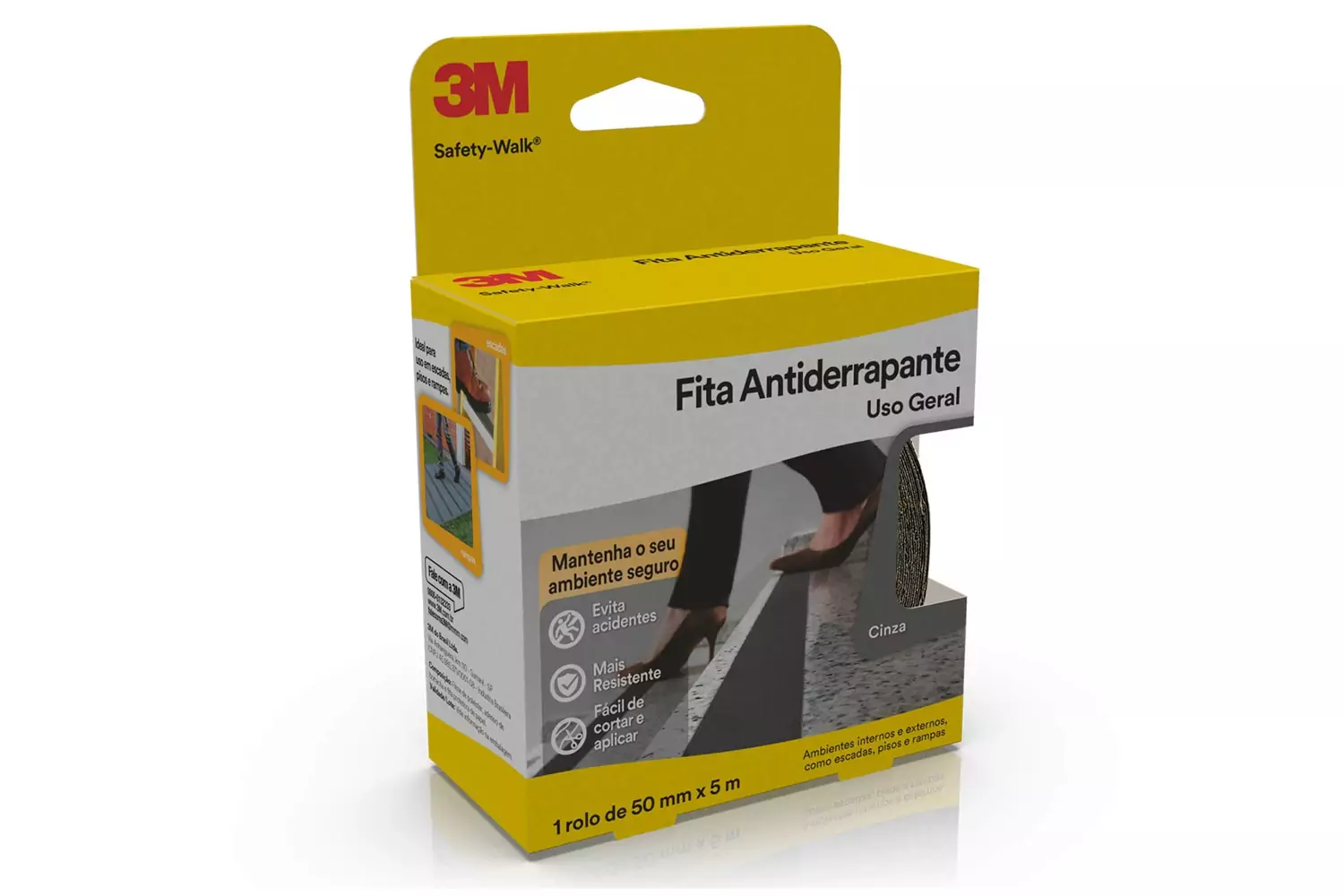 Rolo de Fita Antiderrapante Safety-Walk 50 mm com 5 m Cinza 3M