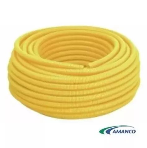 Eletroduto Corrugado Amarelo 25 mm em Rolo com 50 m 3/4" Amanco