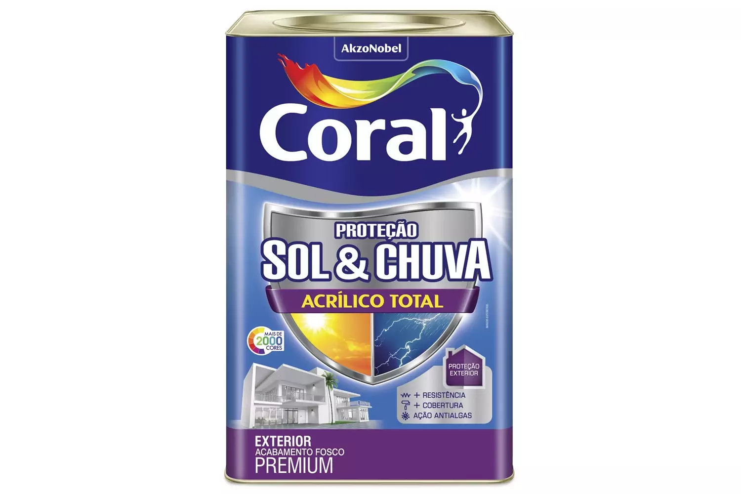 Tinta Acrílica Premium Fosca Proteção Sol & Chuva Cogumelo Japonês 18 l Coral