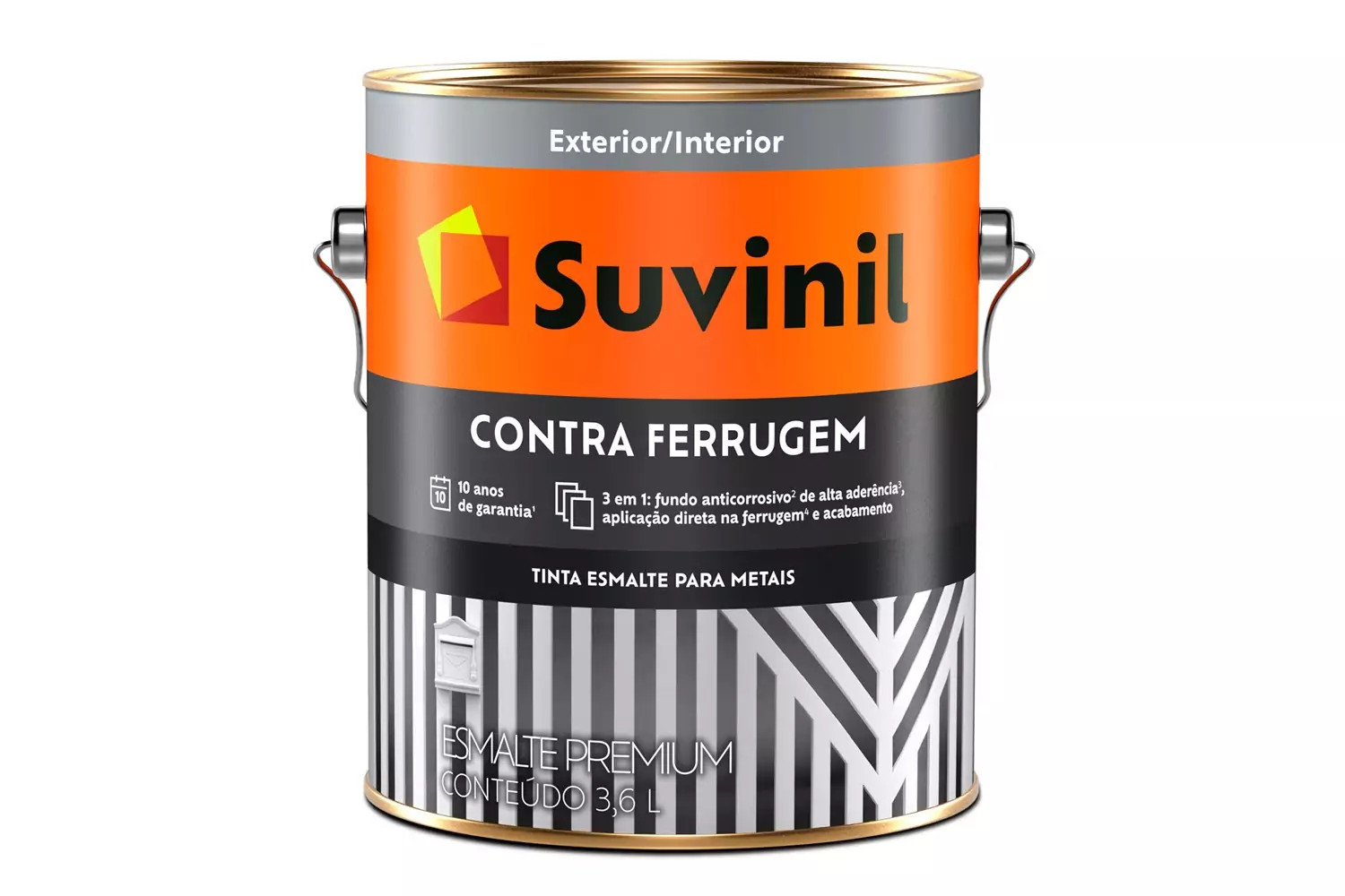 Esmalte Brilhante Contra Ferrugem Cinza Escuro 3,6 l Suvinil