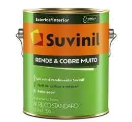 Tinta Acrílica Standard Rende E Cobre Muito Fosca Tangerina 3,6 L Suvinil