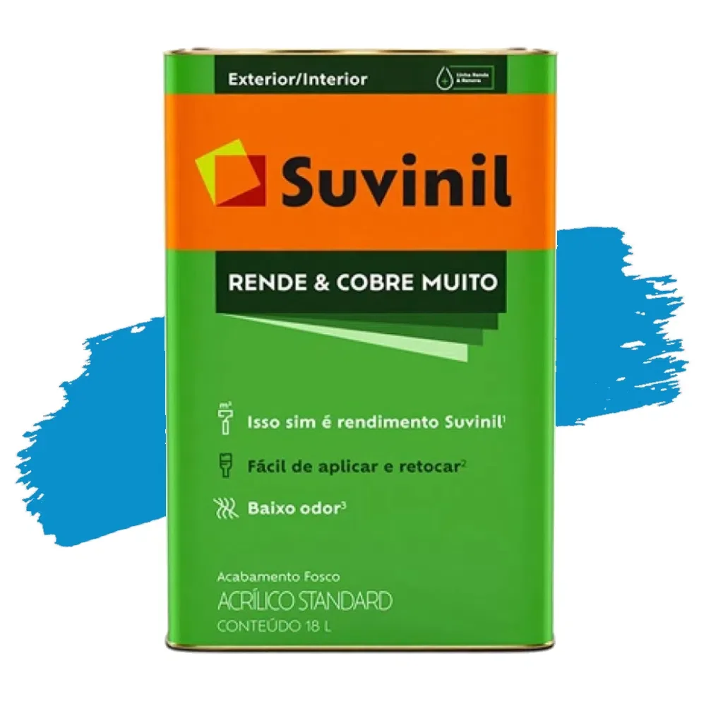 Tinta Acrílica Standard Rende E Cobre Muito Fosca Oceano 18 L Suvinil