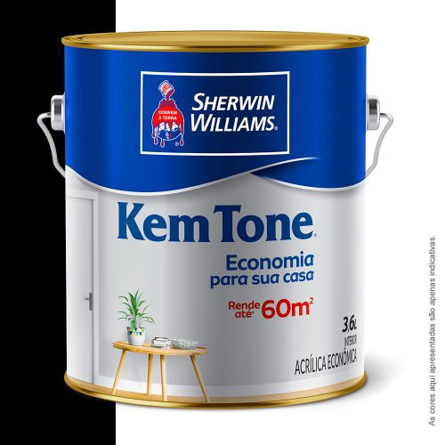 Tinta Acrílica Kem Tone Preta 3,6 L Sherwin-Williams